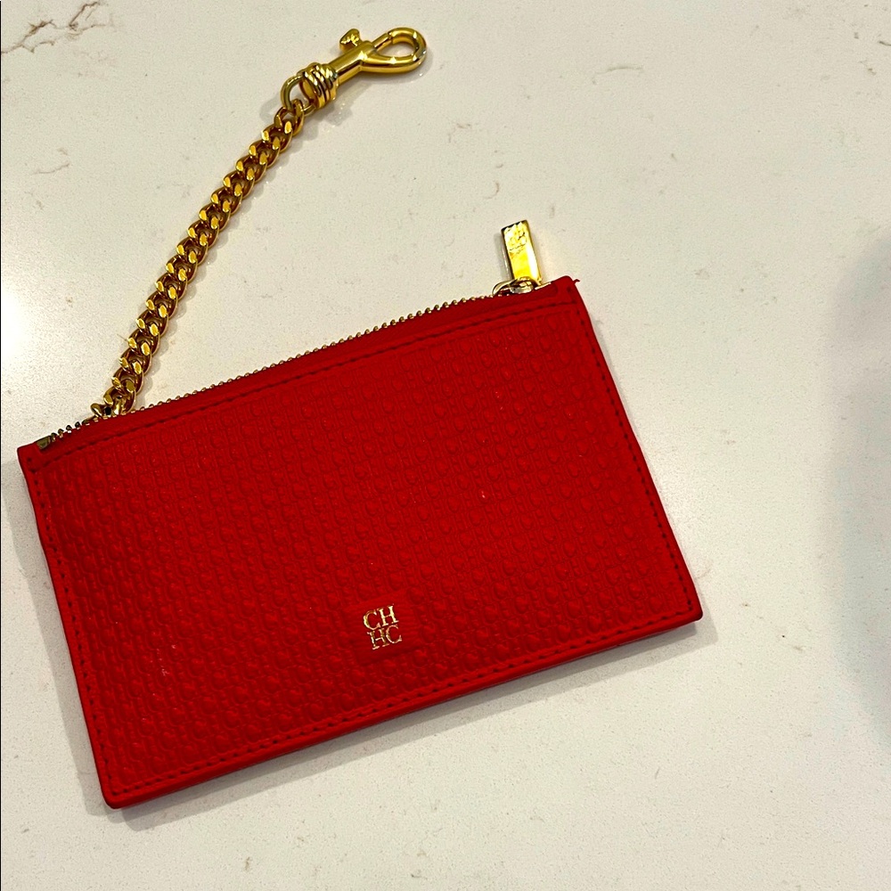 Carolina Herrera Red Leather keys/small pouch